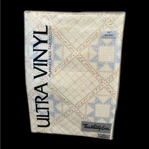 NOS VTG Town & Country Linen Ultra Vinyl Flannel Back Tablecloth Patchwork Quilt